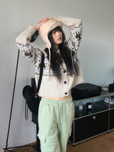 Choble Deer ノルディック ハイネックカラー ニット カーディガン