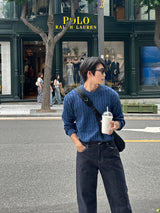 クボセミワイドローデニムパンツ / Kubo Semi-Wide Raw Denim Pants (2 colors)