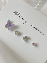 ルーシッドパープルルーシッドパープルバタフライピアス / [4 set] Lucid Purple Butterfly Piercing Set