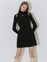 MINIMAL SIMBOL DRESS -BLACK (6642710249590)