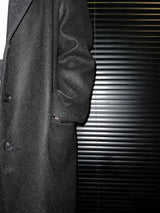 [UNISEX]ウールバックボタンマキシロングコート(ブラック)