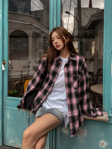 (UNISEX) スプレーディングボールドチェックシャツ