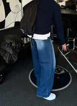 ハッシーブラシワイドデニムパンツ / HACCY BRUSH WIDE DENIM PANTS(ONE COLOR)