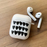 ブラックハートAirPodsケース　マット