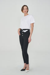 ウェストスリットスキニージーンズ/WAIST SLIT BLACK SKINNY JEAN [6803]