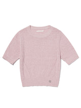 COLLECTION HALF SLEEVE CROP KNIT [PINK]