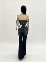 デニムフリーストラップトップ/802. Denim free strap top (3color)
