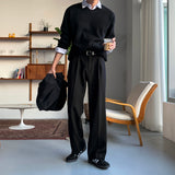 LMN Def Pintuck Wide One Tuck Bendable Slacks (6 colors)