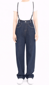 ハイウエストディープブルーワイドフィットサスペンダーデニムパンツ/RED VELVER WENDY WORN HIGH WAIST DEEP BLUE WIDE FIT SUSPENDER DENIM PANTS [16636]