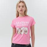 マルチーズアーカイブTシャツ/Maltese archive half sleeve tshirt women