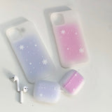 Blue - Snow Square Phone Case_matt