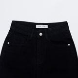 セミワイドフィットデニムパンツ/SEMI WIDE FIT BLACK+WHITE DENIM PANTS [17723]