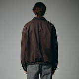 バラシティラインスエードジャケット / VARSITY LINE SUEDE JACKET (DARK BROWN)