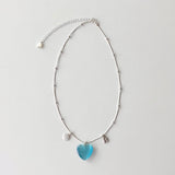 ディープブルーハートネックレス/DEEP BLUE HEART NECKLACE