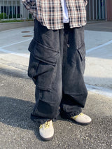 ウォッシングダイアゴナルバルーンカーゴデニムパンツ