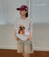 ドッグショートスリーブTシャツ/Dog Selfie Short Sleeve T-shirt (3color)