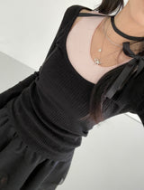 レイヤードリブノースリーブ / layered ribbed sleeveless