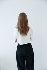 チョーカーショートスリーブクロップTシャツ / TOP(6656) Choker Short Sleeve Crop Tee