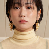 pearl grape earring - yellow