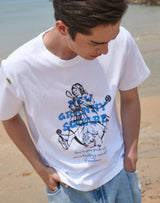 グランマ プリント レギュラー Tシャツ / GRANDMA PRINTED REGULAR FIT T-SHIRT BLUE