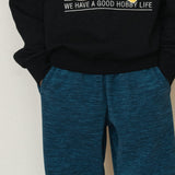 マーブルフリースバンディングパンツ/MARBLE FLEECE BANDING PANTS_BLUE