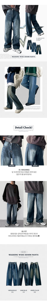 バックウォッシングデニムパンツ