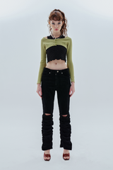 アンバランススリーブカーディガン / unbalance sleeve cardigan_green