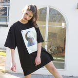 インスタグラムハーフTシャツ / 0 0 instagram half t-shirt - BLACK