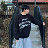 ブラッシュレタリングモヘアオーバーフィットニット