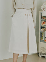 ボタンスカート / button skirt natural