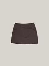 BUTTON MINI SKIRT [ CHARCOAL ]