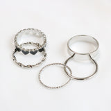 スワンハートレイヤードリングセット / Swan Heart Layered Ring Set / 5 set (2 color)