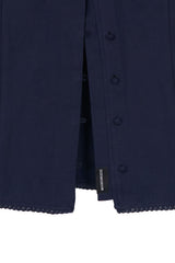 PUFF BUTTON BLOUSE (NAVY)