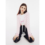 Pink Checkers Cardigan (6623652872310)