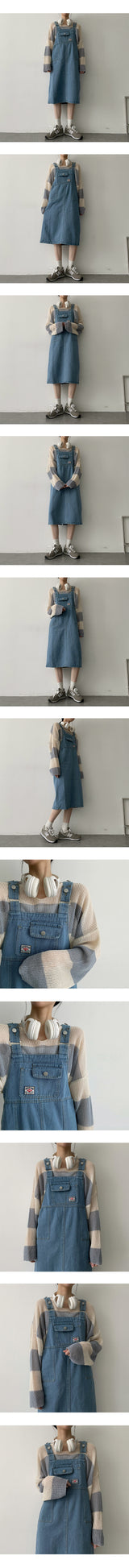 ティンクステッチポケットサスペンダードレス / Tinku Stitch Pocket Suspender Dress