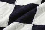 ボードワッフルカーディガン /CHECKER BOARD WAFFLE CARDIGAN_NAVY
