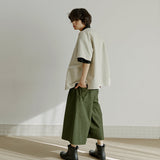 クロップパンツ / unisex crop pants khaki (banding)