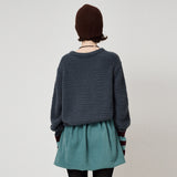 FLUFFY KNIT PULLOVER, CHARCOAL