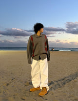 ウォッシングポイントワイドデニムパンツ / Washing point wide denim pants