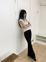 カンリーローライズコットンスパンブーツカットパンツ/Kanley Low Rise Cotton Span Bootcut Trousers