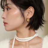 dangle heart earring - gold