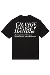 キャンペ-ンTシャツ/[ENJOY YOUR MEAL] CAMPAIGN 1/2 T-SHIRT SKEWER _BLACK