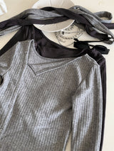 diagonal choker crop tee