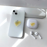 Yellow - Color Jelly Heart AirPods Case_matt