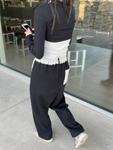 Contrasting string pants