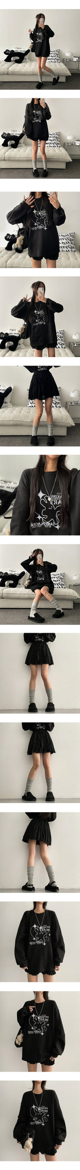 Sharing Boxy Fit Rabbit Sweatshirt