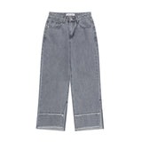 セミワイドフィットシングルダイレクションスリットデニムパンツ