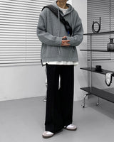 オーバーサイズフィットフードウォーマーニット/Oversized fit hooded warmer knitwear (2 colors)