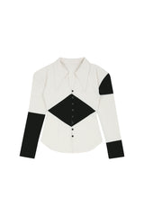 MIX BUTTON DOWN SHIRT (WHITE)