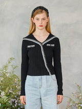 ダイアゴナルボタンニットカーディガン / Diagonal Button Knit Cardigan